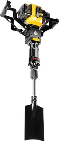 1250w Garden Tree Digger Portable 2 Stroke Petrol Garden Tree Excavator Handheld Trencher Excavator Machine 6500r/min Petrol Engine Hole Digger Shovel Rock Drilling Machine for Garden and Farm