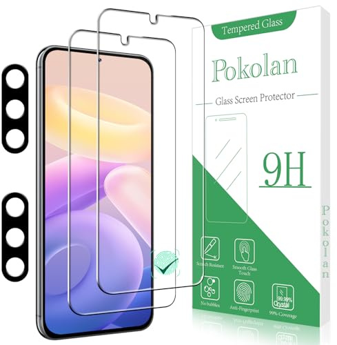 Pokolan Screen Protector for Samsung Galaxy S23 FE 5G Tempered Glass | 2+2 Pack, With Camera Lens Protector, 9H Hardness, No Bubbles, Anti-Scratch, Ultra Resistant