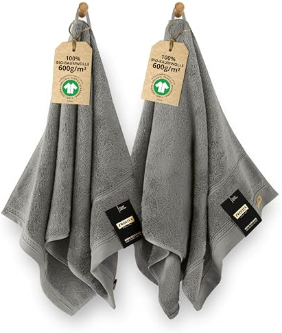 ZWOLTEX - Premium Handtücher 50x100 2er Set Beige [650 g/m²], 100% Bio Baumwolle GOTS Zertifizert, ÖKO-TEX, Ultra Weich & Saugfähig - Queen Collection