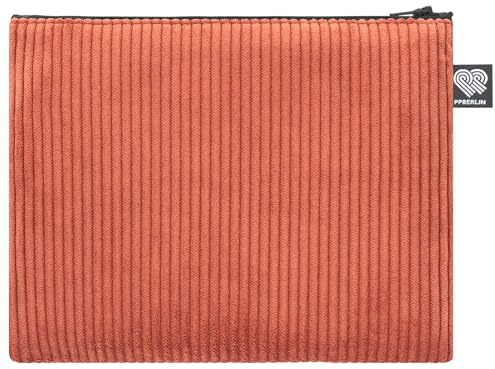 PP-Berlin Etui Groß, Vegan, Handgenäht in Berlin großes Täschchen für Kinder Damen, Herren, Unisex (Blutorange)