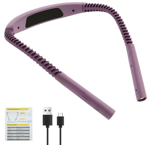 Foppla LED Hals Leselampe,Handarbeitslampe, Wiederaufladbare Leselampe Hals, Handarbeitslampe, Leselampe Bett, 1000mAh, 3 Farben & 15Helligkeiten, Wiederaufladbar & Langlebig(Lila)