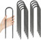 Lot de 10 piquets d'ancrage au sol pour trampoline - 30 cm - En acier galvanisé - 6 cm de large - En forme de U - Pour sécuriser clôture, tentes, auvents, supports de fleurs