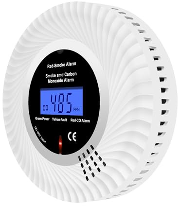 Scondaor Rilevatore di Fumo e CO Combinato Collegato Wireless, Rilevatore di Monossido di Carbonio Collegati in Rete, Allarme fumo con batteria da 10 anni, Allarme fumo e CO, 1 Pezzi