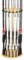 VEVOR Fishing Rod Holders for 16 Fishing Poles, Wood Round Fishing Rods Rack for Garage Organization and Storage, Floor Stand Space-Saving Equipment, for Reels Gear Accessories, Gifts for Men