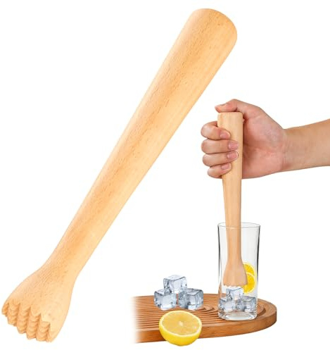 Jinsion Fermentier-Stampfer aus Holz, 25cm | Buchenholz, Spitzer Kopf, Für Kimchi, Sauerkraut, Gärgut, Eiswürfel Trinken