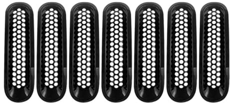 Frontgrill Für Jeep Für Wrangler JK JKU 2007–2015 7-teiliges Set Für Einclipsen Von Frontgrill-Gittereinsätzen Außenzubehör Kühlergrill