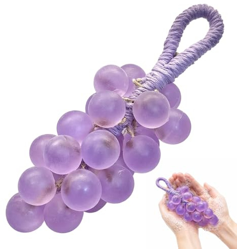 Grapes Soap on A Rope for Men and Women, Soap with Refreshing Scent, Set of 25 Grapes Soap Units Approximately 180 G