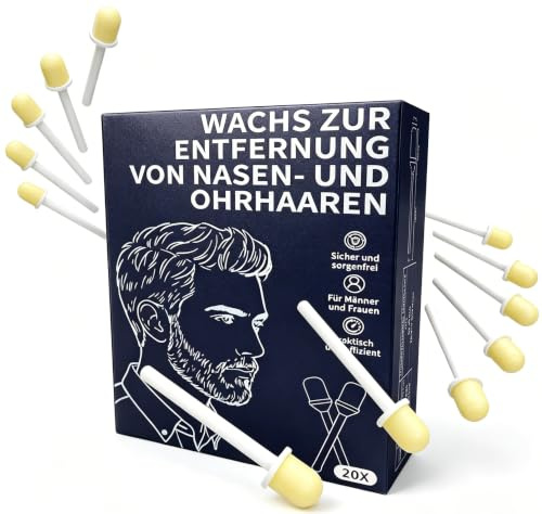 20 Wachs-Sticks zur Entfernung von Nasen- & Ohrenhaaren | Einweg-Nasenhaar Wachs Sticks-Set, Hygienisch und Tragbar für Männer und Frauen, Sanft zur Haut