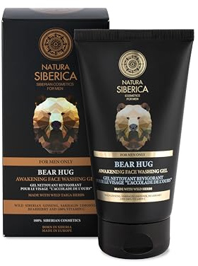 Natura Siberica Gesichtsreinigungsgel Men Face Washing Gel Bear Hug 150 ml | Sanfte Reinigung klärt gründlich und hinterlässt ein frisches, angenehm gepflegtes Hautgefühl