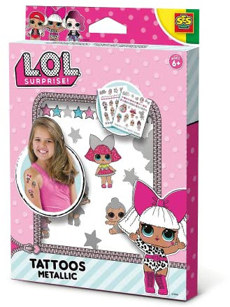 SES Creative 14192 L.O.L. Metallische Tattoos, Temporäre Kindertattoos