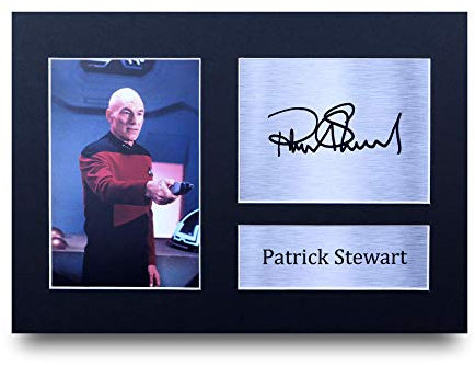 HWC Trading Patrick Stewart A4 Ungerahmt Signiert Gedruckt Autogramme Bild Druck-Fotoanzeige Geschenk Für Star Trek Tv-Show-Fans