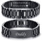 VNOX Maskulines Uhrenarmband, Edelstahl, Gliederarmband, personalisierbar, graviert, Geschenk für Männer, Vater, Vater, 8.3 inches, Edelstahl, Ohne Edelstein