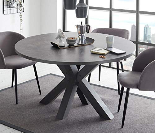 Esstisch graphit keramik dunkel 130x78 cm Big System Rund Stern 130 Auszug Amazo