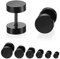 NACAIKJ 6 paia di orecchini a bilanciere con vite ipoallergenici, orecchini rotondi con chiodo per trago, nero, da 4 mm, 5 mm, 6 mm, 7 mm, 8 mm, 10 mm, 1