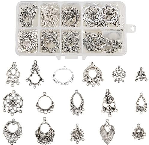 SUNNYCLUE Antik Silber tibetische Ohrringe Kronleuchter Anschluss Charms Schlussfolgerungen Ohrringe Schmuck Making Kit