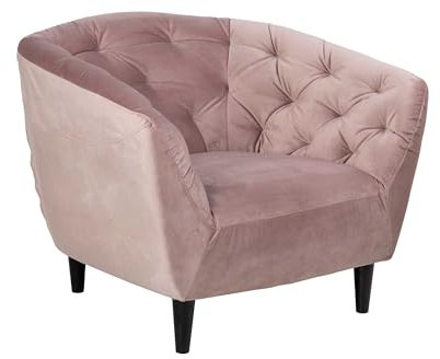AC Design Furniture Ragnar Bequemer Sessel aus Rosa Samtstoff, Chesterfield Sessel für das Wohnzimmer, B: 97 x H: 76 x T: 90 cm