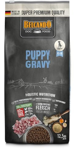 BELCANDO Puppy Gravy [12,5 kg] Welpenfutter | Trockenfutter für Welpen | Alleinfuttermittel für Welpen bis 4 Monate