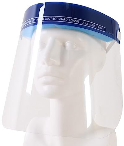 Raburg 10er Set XL Gesichtsschutz EASY AIR - transparenter Gesichtsschutz mit bequemer Stirnpolsterung & Befestigungsband, Visier-Maske