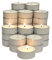 ZYBUX - Paquete de velas de té sin perfume con vasos de metal de hasta 4 horas de combustión, vela blanca para interiores y exteriores utilizadas para decoraciones | Velas de té para decoración del