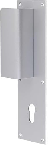 DUVAL BILCOCQ DFA33227 Duval BILCOQ, Aluminium pour Porte palière, Clé I, Argent, Poignée réversible, Plaque est livrée percée et fraisée 6 Trous pour vis de 3mm