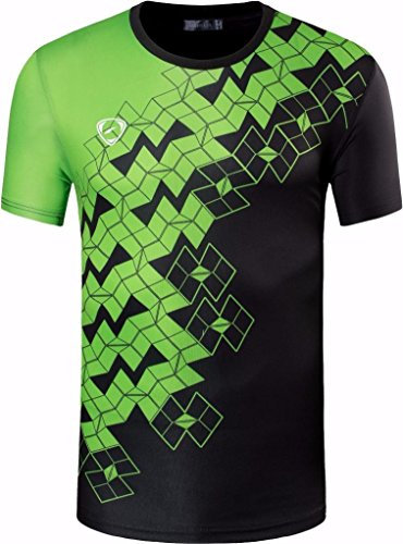 jeansian Herren Sport Tee Shirt Tshirt T-Shirt Short Sleeve Tops Tennis Golf Bowling LSL111 Black L