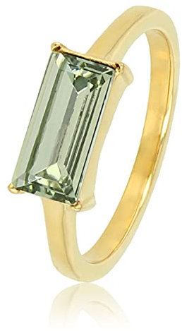 My Bendel Ring gold mit 10mm grünem Glasstein- Stylischer Ringe für Damen - Bleibt schön und Verfärbt nicht - Stapeln Ringe - mit Luxuriösen Geschenkverpackung