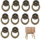 IFUDE 10 Stück Schubladengriffe Möbelgriffe Vintage Bronze Mit Schrauben Möbeltürgriffe Ziehen Ring Schrankgriffe Ringknöpfe für Küche, Schubladen, Schränke, Kommode, MöBelschrank