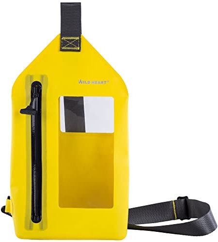 WILD HEART wasserdichte Umhängetasche Beutel Mode Tauchen Unterwasser-Tasche für Schwimmbecken, Strand, Vollständig Wasserdicht, zum Meeresangeln (Gelb)
