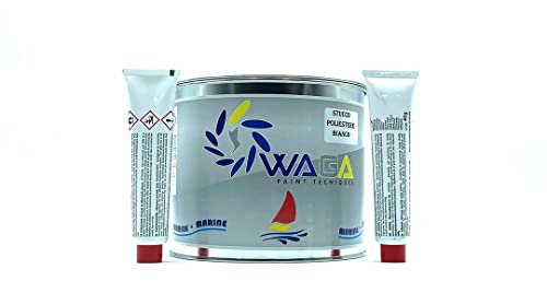 Mastic polyester blanc 3,5 kg en Pâte pour Nautica Carrosserie avec catalyseur Indureur, Professionnel, Déversable - Waga Paint Tecniques