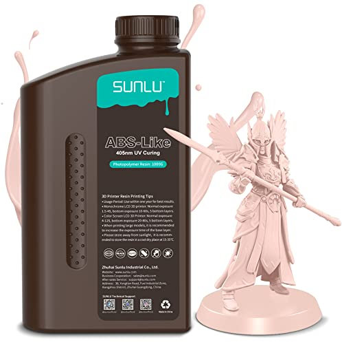SUNLU ABS-Like 3D Drucker Resin 1KG, 405nm UV-härtendes Standard Photopolymer Schnellharz für den LCD/DLP/SLA 3D Printing, Nicht-spröde & Hohe Präzision, Beige 1000G