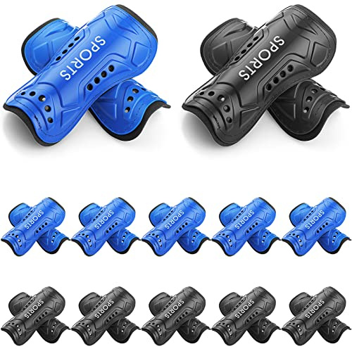 Civaner 12 Pairs Youth Soccer Shin Guards, 12 Pairs, Large/ 8-12 Years