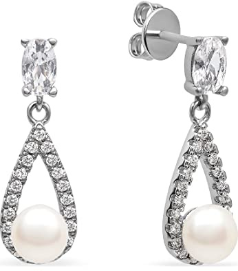 FAVS FAVS Damen-Ohrhänger 925er Silber 2 Zirkonia