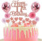 Tortendeko 17. Geburtstag Rosegold Mädchen & Junge Happy Birthday Glitter Cake Topper für 17. Geburtstag Kuchen Deko