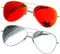 KANASTAL 2er Set Groß Polarisiert Sonnenbrille Herren Damen Verspiegelt mit Premium Metallrahmen UV400 Schutz, Silber Rahmen Silber Gläser und Gold Rahmen Orange Rot Gläser