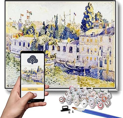 Malen nach Zahlen für Erwachsene Venedig Palazzo Venier Dei Leoni Gemälde von Henri-Edmond Kreuz DIY Ölgemälde Malen nach Zahlen Kits