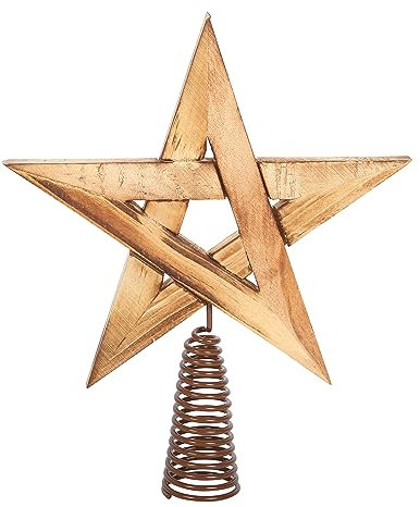 Von der Natur inspirierte Pentagramm-Baumspitze aus Holz | Wintersonnenwende & heidnische Urlaubsdekoration | Wiedergeburtssymbol für saisonales Zuhause | Feier der alten Traditionen