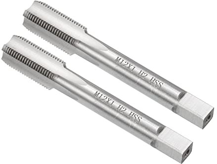 CoCud Filettatura Fresatura Maschi, Metrico M12 x 1 Filettatura H2, Alta Velocità Acciaio Macchina 4 Dritto Flauto Vite Filettatura Utensile - (per Maschiatura Foratura Macchina), 2-pz
