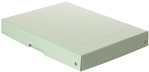 FALKEN Original PureBox Pastel Made in Germany 40 mm High DIN A4 Green Storage Box with Lid Made of Sturdy Cardboard Vegan Gift Box Transport Box All-Purpose Box
