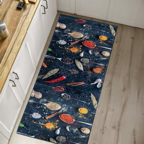 Mazovia Alfombra de Cocina - Alfombra Cocina Antideslizante - Alfombra Pelo Corto - Certificado Oeko-Tex - Lavable a 30°C - Cuidado fácil - 80 x 200 cm - Gris Multicolor