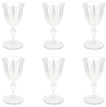 Excelsa Country Set mit 6 Stielgläsern, Kunststoff, wiederverwendbar, Fassungsvermögen 250 ml.