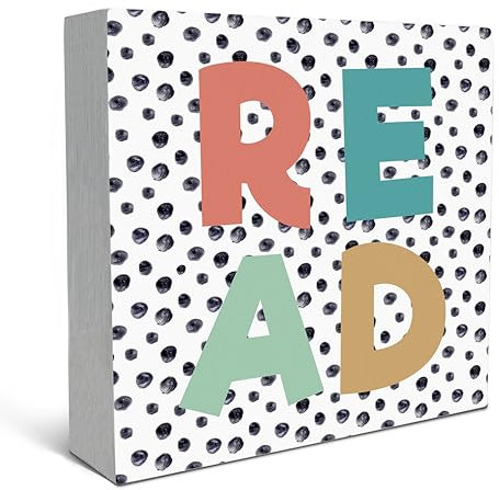 SRADMO Leseecken-Holz-Schild, Schreibtischdekoration, Lesegeschenk, Holzbox-Schild für Kinderzimmer, Klassenzimmer, Lesezimmer, Spielzimmer-Dekor, Lese-Eckschild, Geschenke für Leseliebhaber,