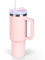 VECH 40oz Tumbler, Travel Coffee Tumbler with Straw Lid and Handle, Insulated Coffee Cup for Hot & Cold Coffee, Stainless Steel Travel Mug, Metal Water Bottle, BPA Free（Pink）