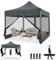 COBIZI Faltpavillon 3x3 Pavillon 3x3m Wasserdicht Stabil, Partyzelt Faltbar mit 4 Seitenwänden Moskitonetz Pop Up Gartenpavillon Anti-UV für Garten, Grau