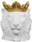 C L'AFFAIRE Cache-Pot Tête de Lion Blanche Couronne Dorée