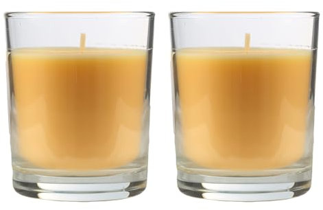 H HANSEL HOME Vela Aromática, Vela en Vaso de Cristal de Cera Vegetal - 28 Horas de Duración, Velas Perfumadas, 8,5x7 cm, Cupcakes, 125g x 2 unidades