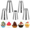 Mabor 5Pcs Piping Nozzle Set Large Piping Tips Icing Nozzles Set for Cake Decorating Churros Nozzle Star/Round Frosting Kit for Cupcakes Cookie 1A 1E 9FT 1C 356 Tip