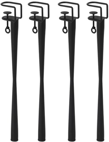 LRYELWA Tischbeine Metall Verstellbar Möbelfüsse F-form Tischgestell Minimalistisch Möbelfüße Stützfüße für Couchtische,Moderne Schreibtische,Nachtständer oder Stühle,Schwarz (75cm,4 Pcs)