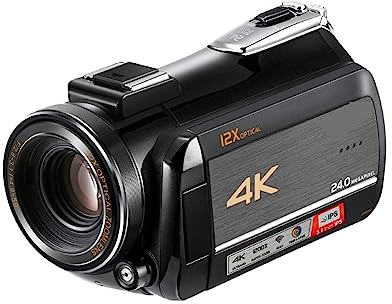 nmbhus 4K Camara Live Streaming Camcorder 12X Ottico 100X Zoom Digitale Vlog Fotocamera Professionale