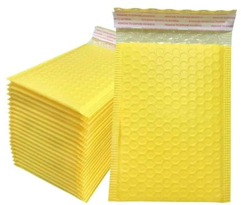 50 Stück rosa Versandtaschen, gepolsterte Briefumschläge, gefütterte Verpackungsbeutel für Versandverpackungen, selbstklebend, gelb, 50 Stück, 13 x 18 cm
