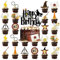 25Pcs Magical Wizard Cake Toppers, Cake Decorations, Magic Wizard Birthday Party Cake Decorations Supplies for Boys Kids